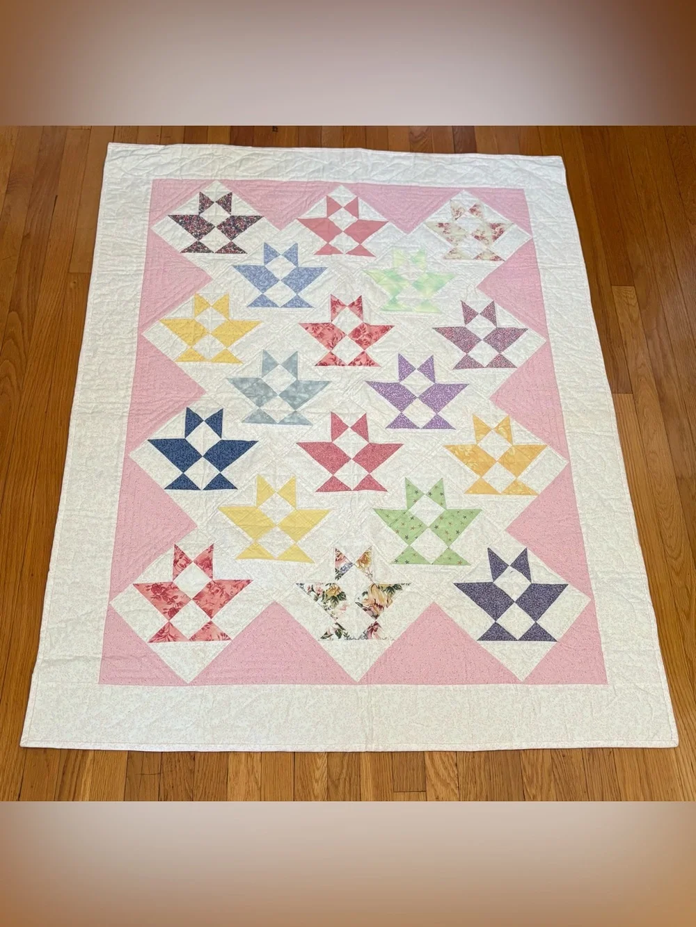 Quilt. New. Lap size or for baby blanket or crib. 40”width and 52”length.